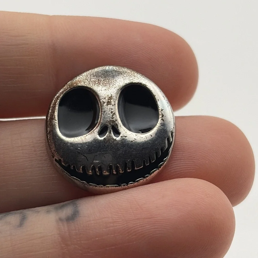 Disney Jack Skellington Head Silver Tone Lapel Hat Pin